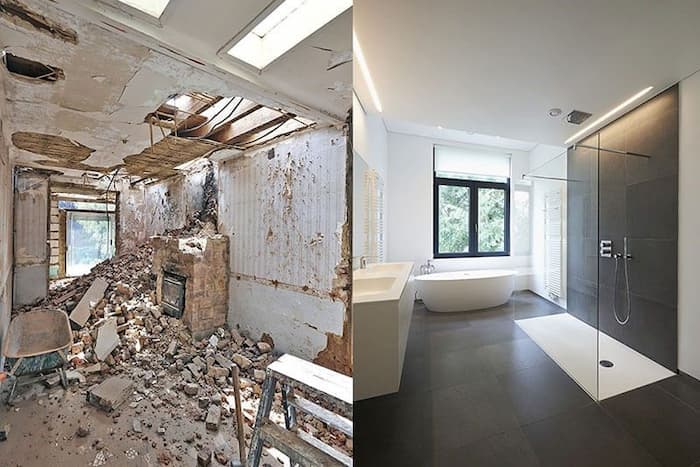 مراحل مختلف تخریب و بازسازی ساختمان